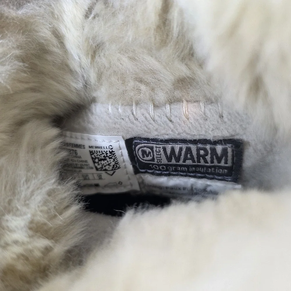 $155‎ Haven Bluff Waterproof Boots Sz 8 Leather Brindle Faux Fur Winter Beige